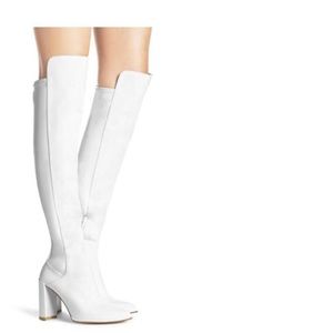 Stuart Weitzman All Hype  White Over The Knee Boot